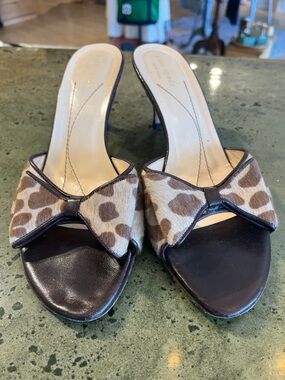 kate spade Brown Leopard Print Bow Mule Slides